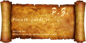 Poczik Zalán névjegykártya